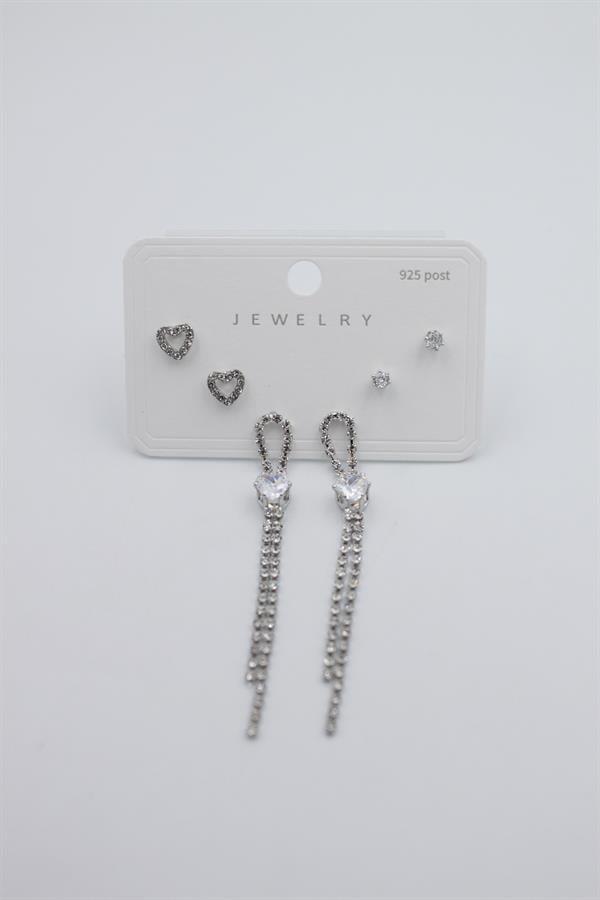 Çoklu Set Küpe - Gümüş