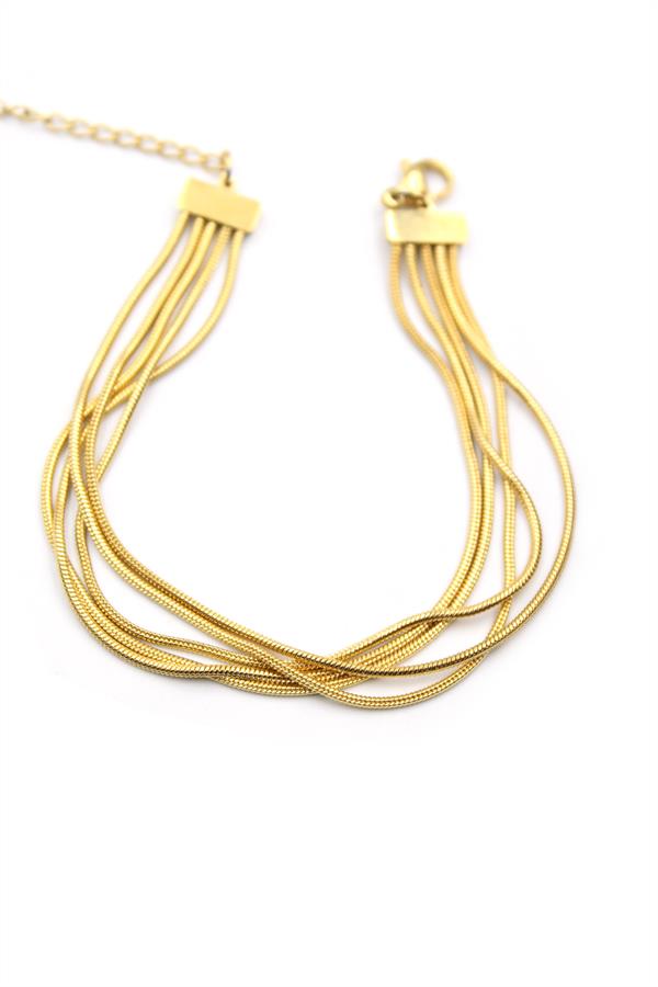 Çoklu Zincir Bileklik - Altın