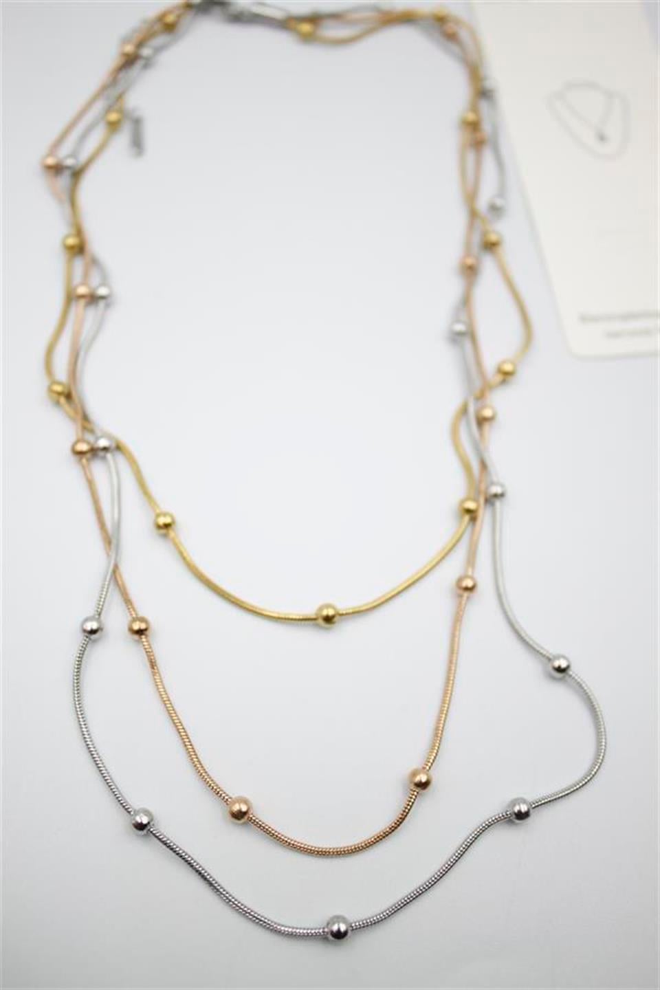 Çoklu Zincir Toplu Çelik Kolye - ÇOK RENKLİ