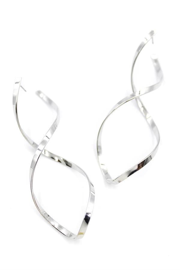 Dalgalı Küpe - Gümüş