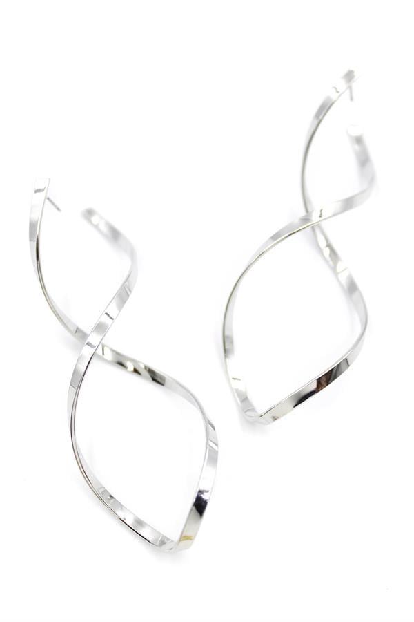 Dalgalı Küpe - Gümüş