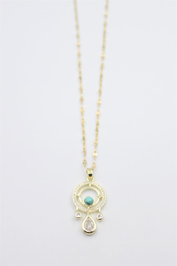 Damla Taşlı Kolye - Altın