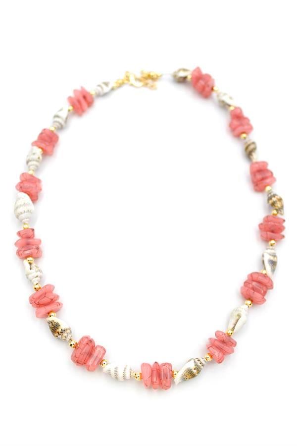 Deniz Kabuğu Kolye - Nar Çiçeği