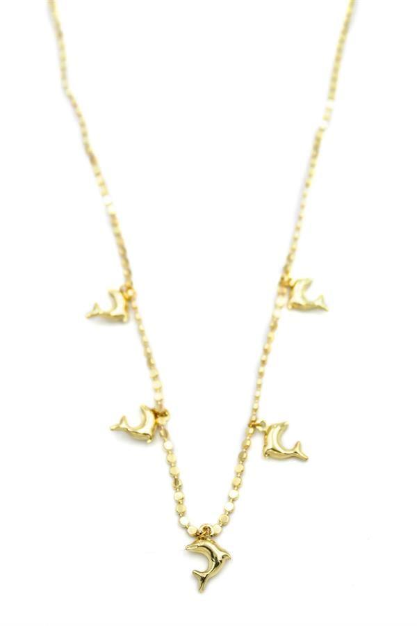 Ezme Zincir Charm Kolye - Altın