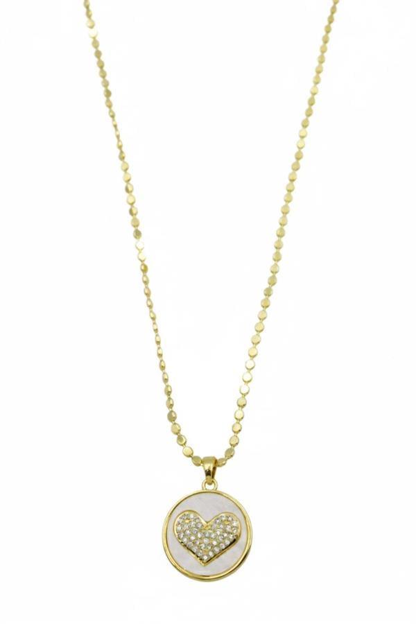 Ezme Zincir Kalp Kolye - Altın