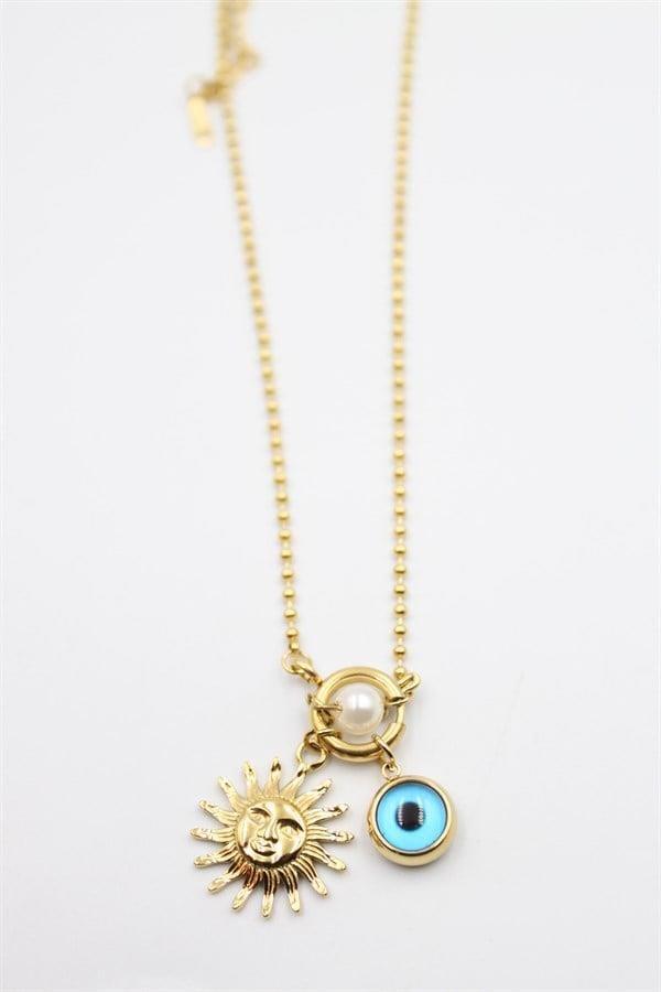 Güneş Kolye - Altın