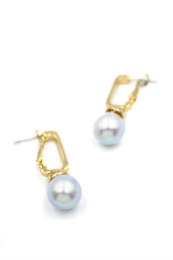 İncili Küpe - Mavi