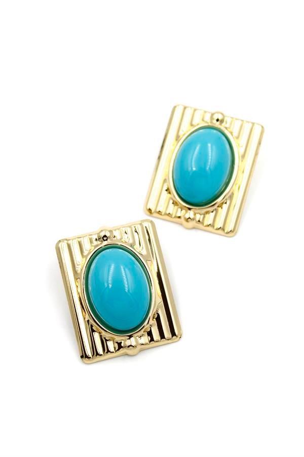 İncili Küpe - Turkuaz