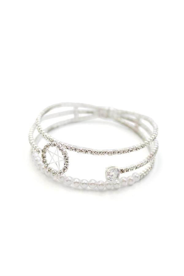 İncili Su Yolu Bileklik - Gümüş