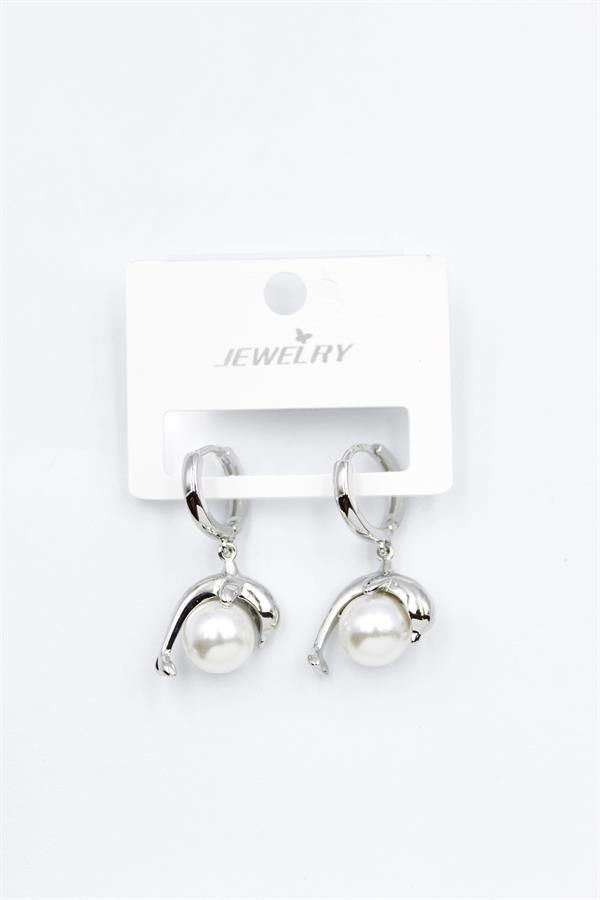 İncili Yunus Küpe - Gümüş