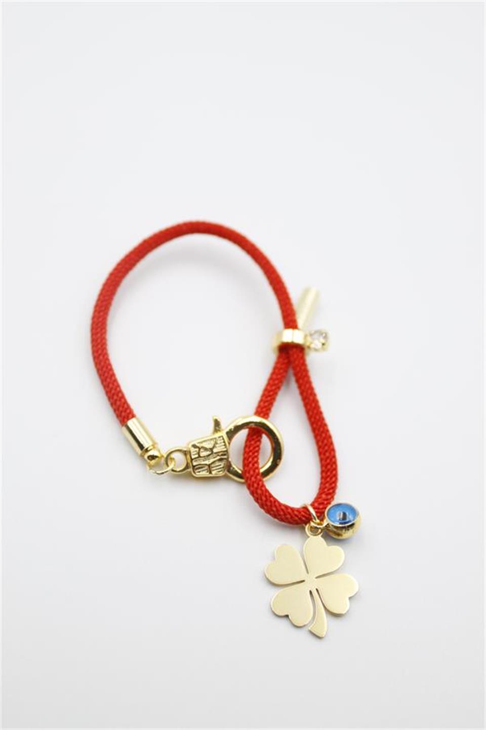 İpli Yonca Bileklik - Kırmızı