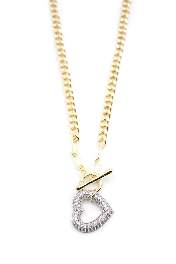 Kalp Zincir Kolye - Altın