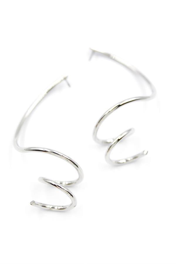 Kıvrımlı Küpe - Gümüş