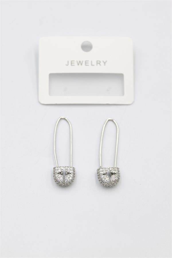 Taşlı Filkete Küpe - Gümüş