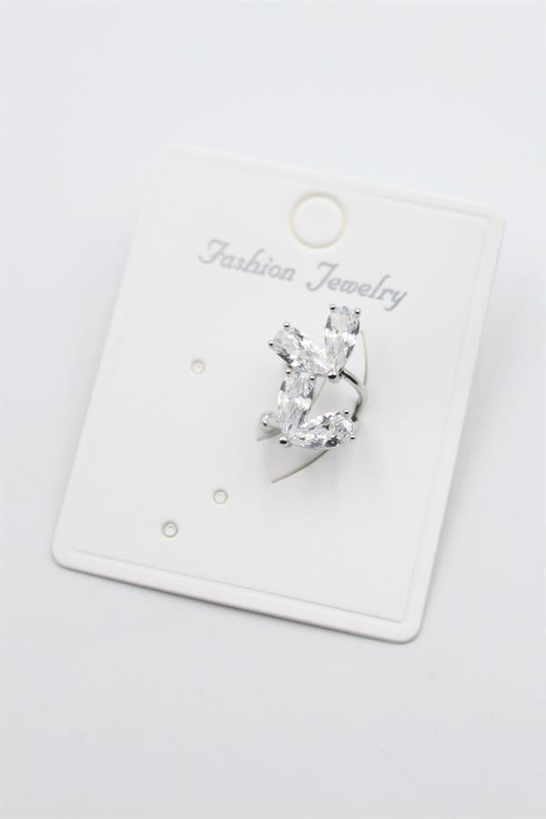 Taşlı Kıkırdak Küpe - Gümüş