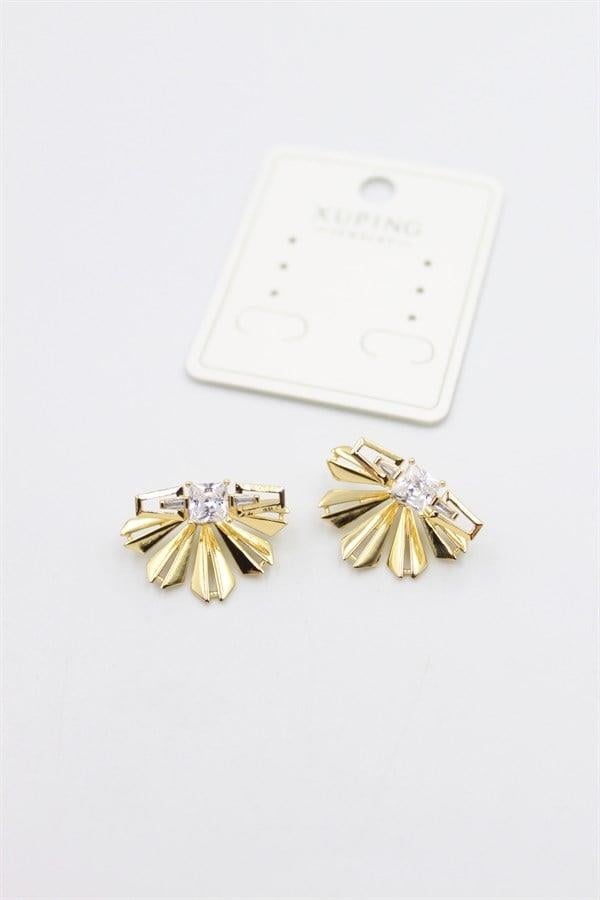 Taşlı Küpe - Altın