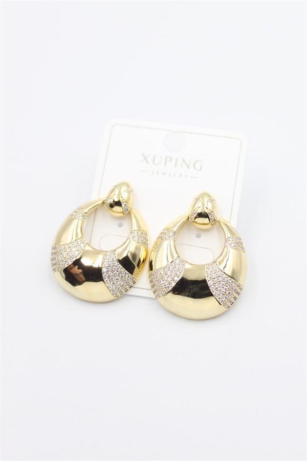 Taşlı Küpe - Altın