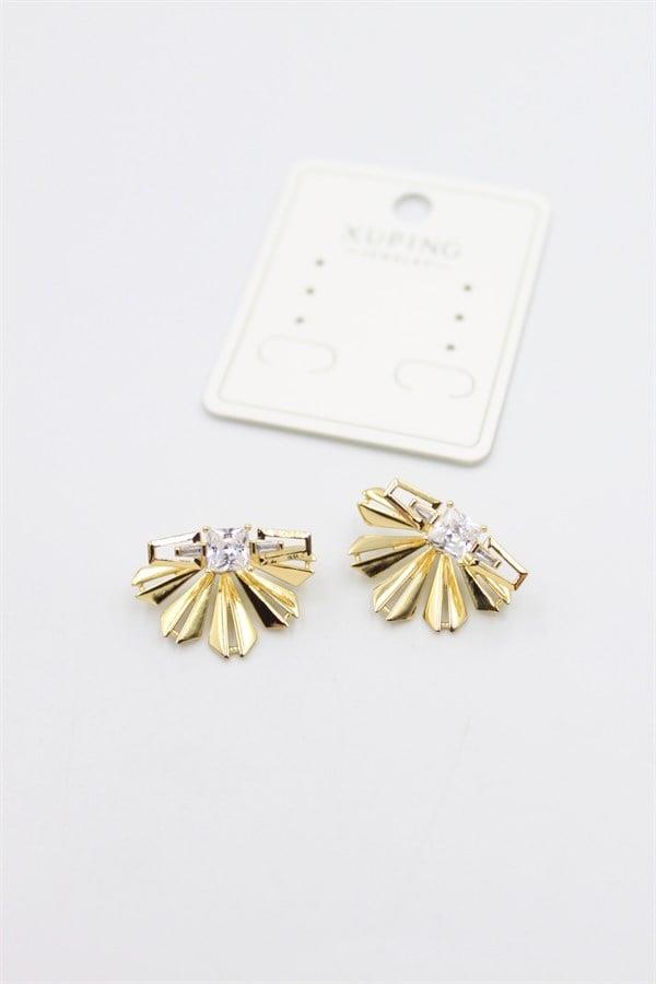 Taşlı Küpe - Altın