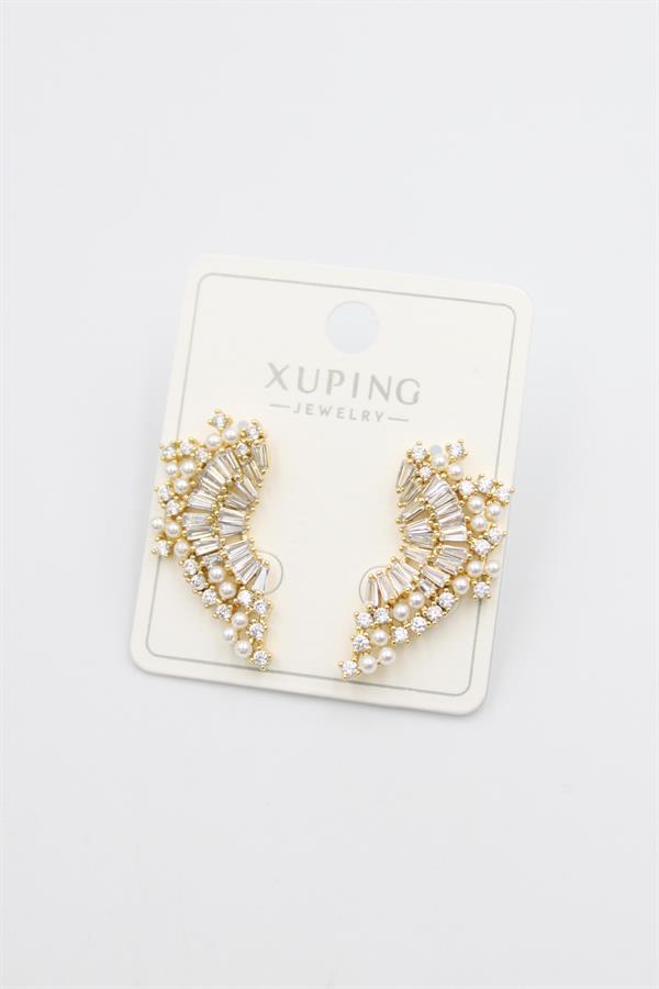 Taşlı Küpe - Altın