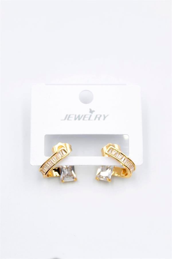 Taşlı Küpe - Altın