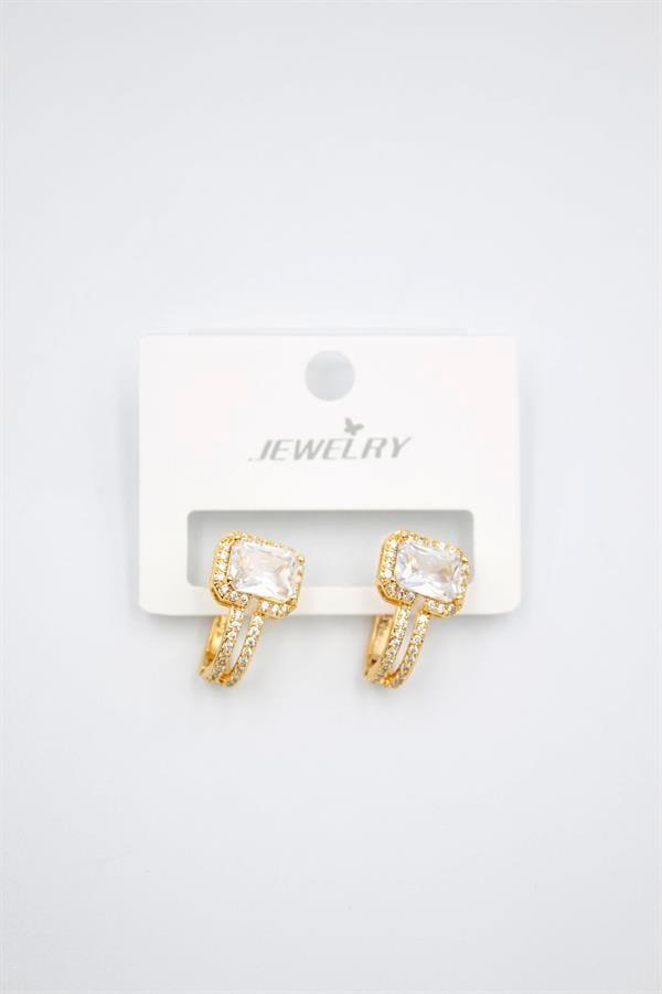 Taşlı Küpe - Beyaz