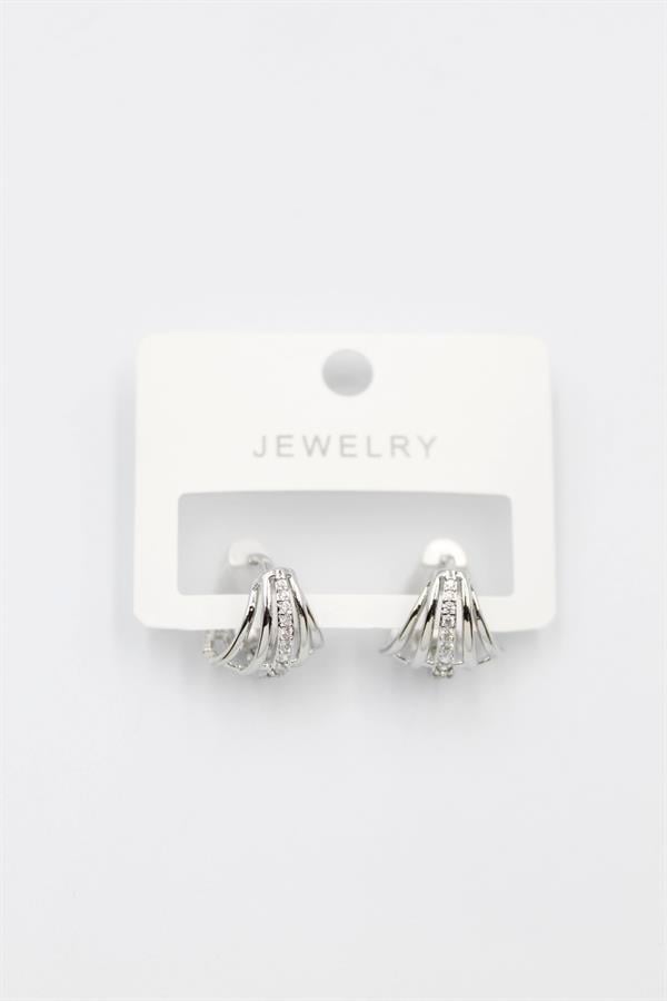 Taşlı Küpe - Gümüş