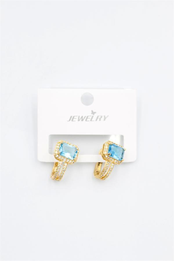 Taşlı Küpe - Turkuaz