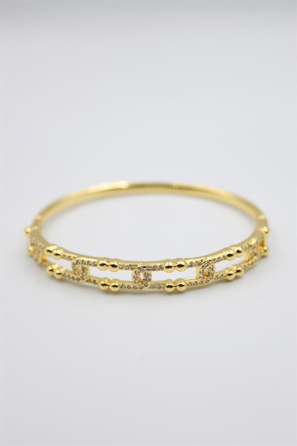 Taşlı Vip Bilezik - Altın