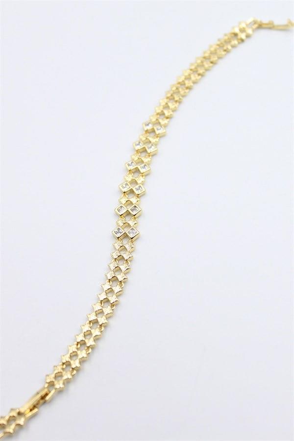 Taşlı Xuping Bileklik - Altın