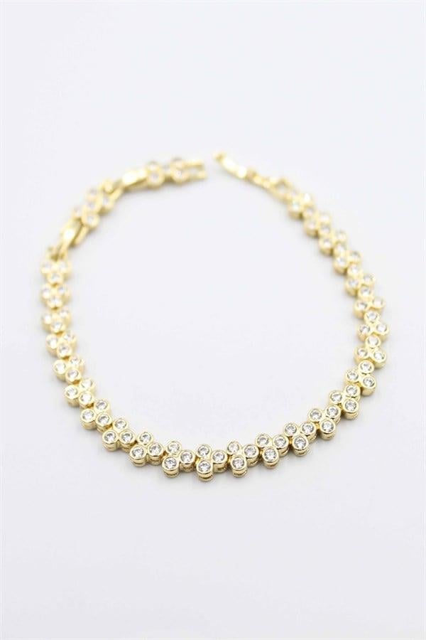 Taşlı Xuping Bileklik - Altın