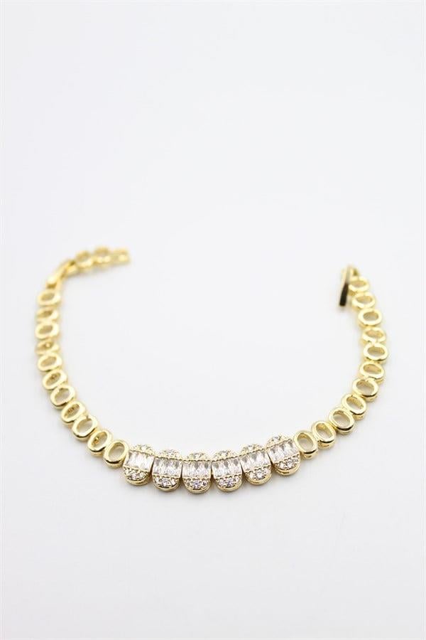 Taşlı Xuping Bileklik - Altın