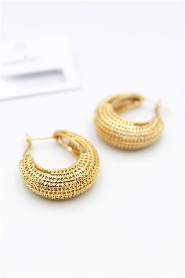 Telkari Halka Küpe - Altın