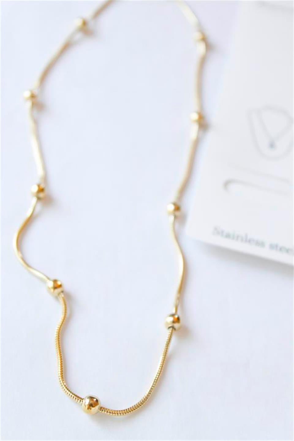 Top Zincir Kolye - Altın