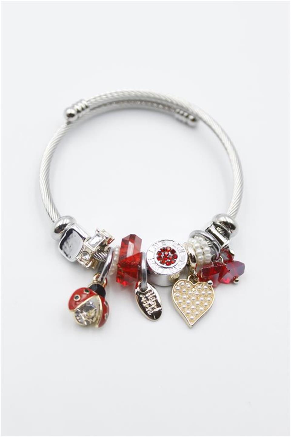 Uğur Böceği Charmlı Bilezik - Kırmızı