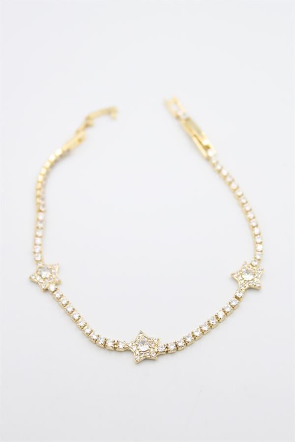 Yıldız Taşlı VİP Bileklik - Altın