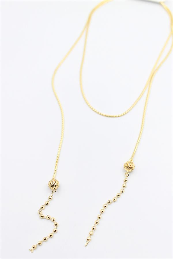 Zincir Sallantılı Kolye - Altın