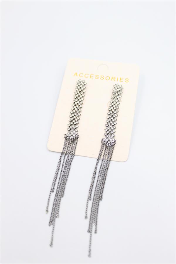 Zincir Sallantılı Küpe - Siyah