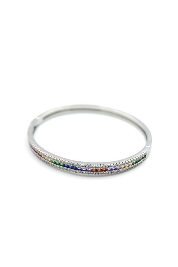 Zirkon Taşlı Bilezik - Gümüş