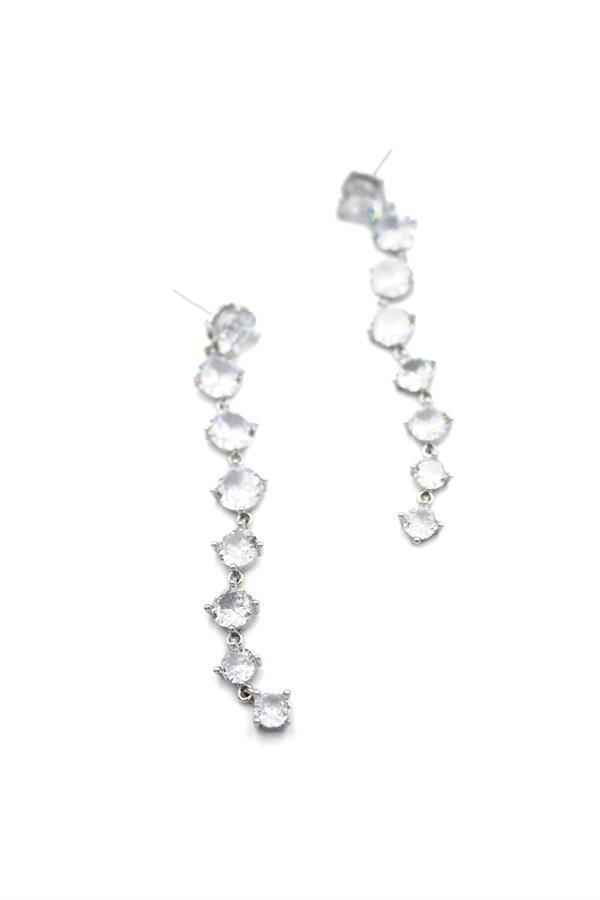 Zirkon Taşlı Küpe - Gümüş