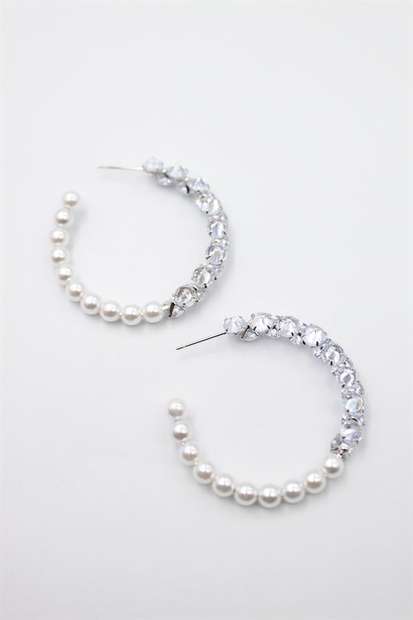 Zirkon Taşlı Küpe - Gümüş