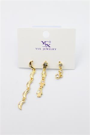 3lü Ay Küpe - Altın