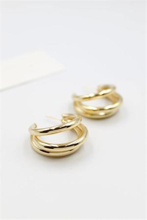 3lü Halka Küpe -Büyük Boy - Altın