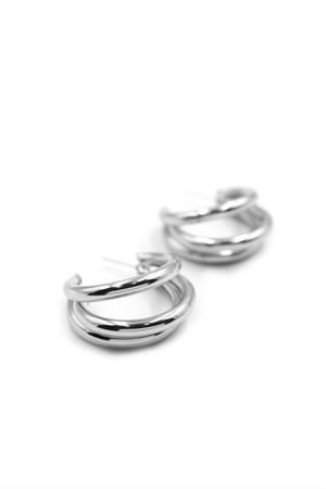 3lü Halka Küpe -Büyük Boy - Gümüş