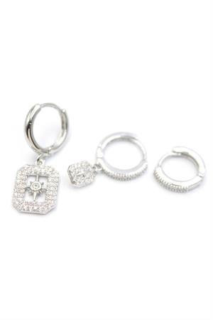 3lü Kutup Yıldızı Küpe - Gümüş