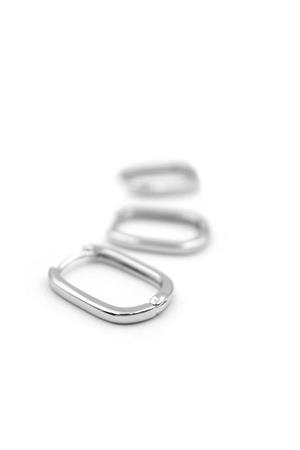 3lü Taşsız Oval Halka Küpe - Gümüş