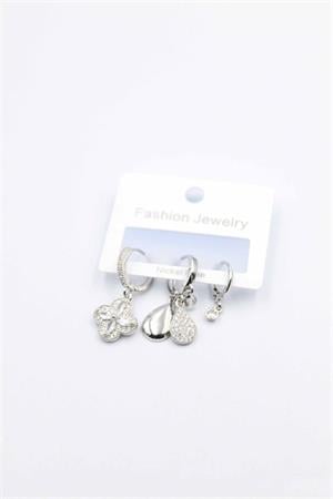 3lü Yonca Küpe - Gümüş