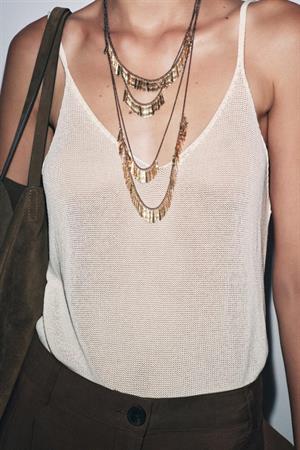 4LÜ METAL PLAKA KOLYE - Altın