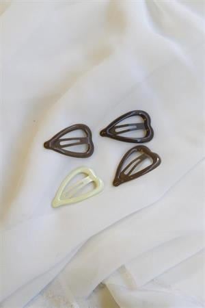 4lü Kalp Çıtçıt Toka - ÇOK RENKLİ