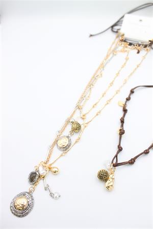 4lü Metal İp Set Kolye - Altın