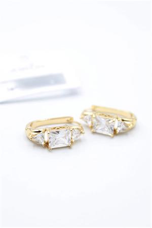 Baget Taşlı Küpe - Altın